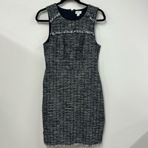 j crew factory tweed sheath dress navy white 2